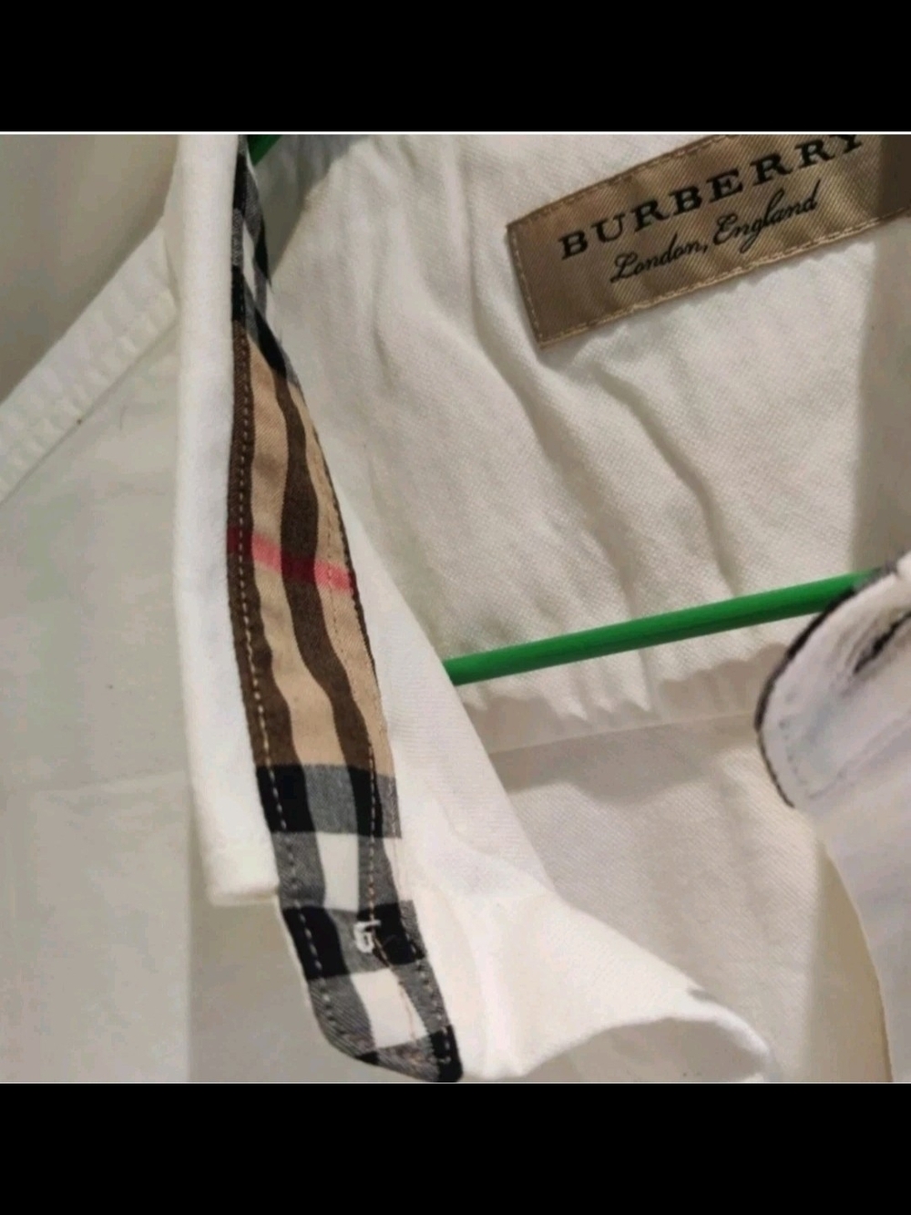 Burberry London Mens M Strech White Cotton Shirt... Like New - Picture 6 of 13